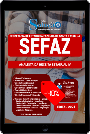 Apostila SEFAZ SC 2021 PDF Grátis Analista da Receita Estadual