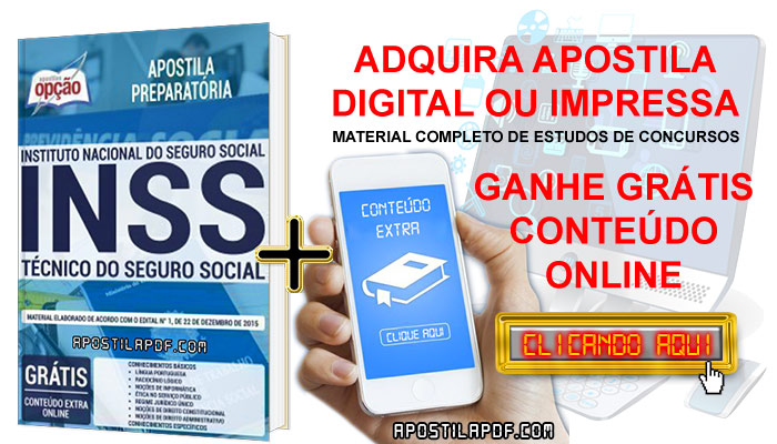 Apostila Concurso INSS 2019 PDF e Impressa Técnico do Seguro Social Conteúdo Online Grátis