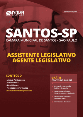 Apostila Concurso Câmara de Santos 2020 PDF Assistente Legislativo Grátis Cursos Online