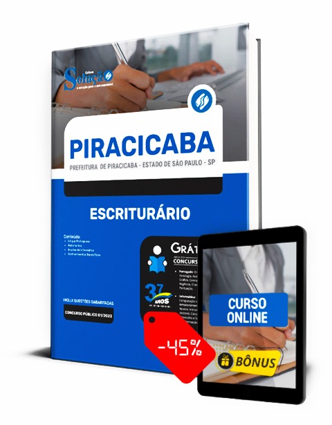 Apostila Prefeitura de Piracicaba SP 2023 PDF Download Grátis Curso Online Escriturário